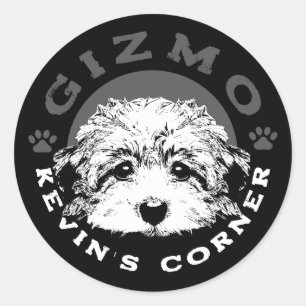 Sticker Rond Gizmo Kevin's Corner Pet Maltipoo Chiot