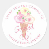 Sticker Rond Glace à la cuillère Mariage personnalisé (Devant)