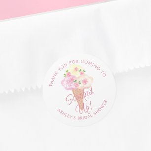 Sticker Rond Glace à la cuillère Mariage personnalisé