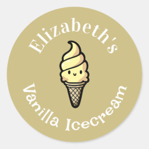 Sticker Rond Glace à la Vanille