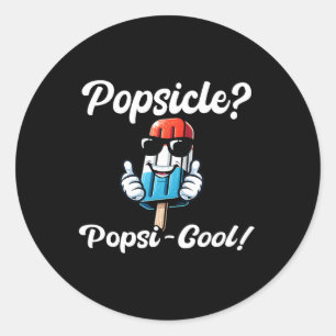 Sticker Rond Glace amusante du 4 juillet Drapeau américain Patr