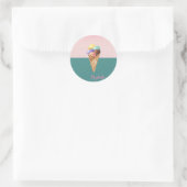 Sticker Rond Glace aquarelle colorée cool (Sac)