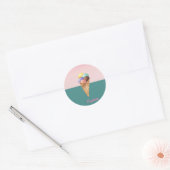 Sticker Rond Glace aquarelle colorée cool (Enveloppe)