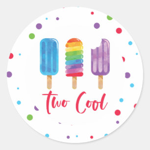 Sticker Rond Glace arc-en-ciel Two Cool 2e anniversaire
