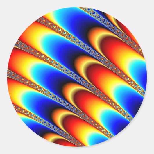 Sticker Rond Glace - Art Fractal (Devant)