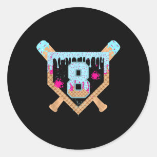 Sticker Rond Glace Baseball Dégoulinante 8 Ans 8e Bi