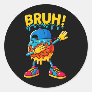 Sticker Rond Glace Crème Drip Garçons Filles Mignon Dabbing Jeu