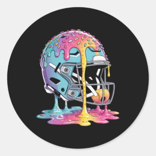 Sticker Rond Glace Crème Goutte Football Choses Garçons Qb Rb L