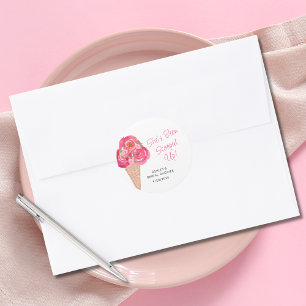 Sticker Rond Glace Crème Récolté Mariage Personnalisé