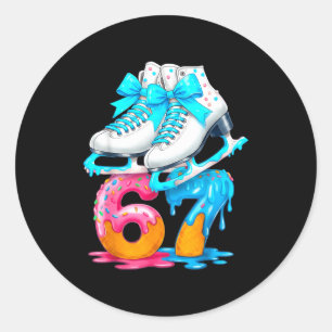 Sticker Rond Glace de patinage qui coule numéro 67 Joueur 67e a
