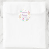 Sticker Rond Glace et Gâteau 3e Anniversaire (Sac)