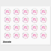 Sticker Rond Glace et gâteau Deux Douce 2e anniversaire (Feuille)