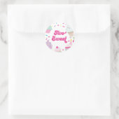 Sticker Rond Glace et gâteau Deux Douce 2e anniversaire (Sac)