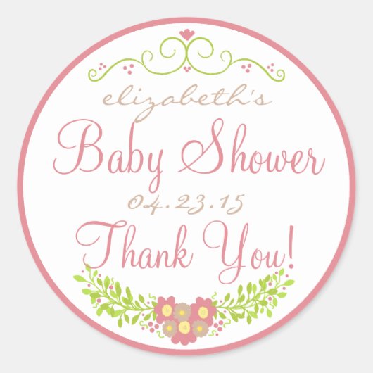 Sticker Rond Glace fraise et amande douche couleur (Devant)