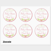 Sticker Rond Glace fraise et amande douche couleur (Feuille)