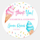 Sticker Rond Glace genre révéler merci (Devant)