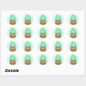 Sticker Rond glace kawaii menthe chocolatée (Feuille)