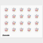 Sticker Rond Glace mignonne (Feuille)