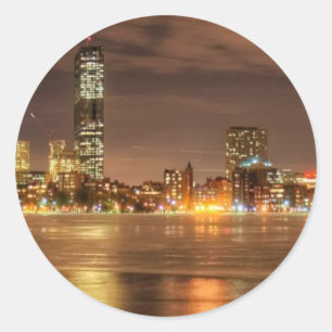 Sticker Rond Glace partiellement fondue sur Charles River à