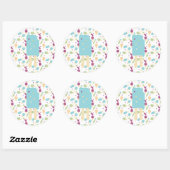 Sticker Rond Glace Pop Bleu Crème Sprinkles Récompense (Feuille)