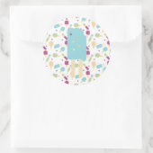 Sticker Rond Glace Pop Bleu Crème Sprinkles Récompense (Sac)