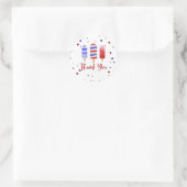 Sticker Rond Glace Pops Un Rouge Blanc Bleu Merci (Sac)