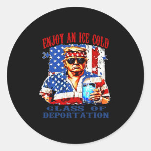 Sticker Rond Glace Profitez D'Un Verre Glacé De Déportation