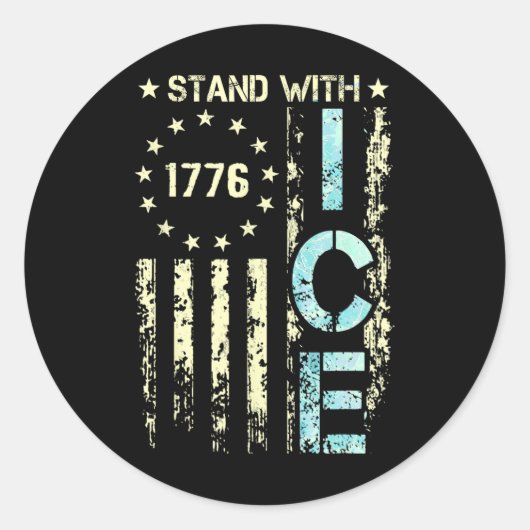 Sticker Rond Glace Profitez D'Une Glace Froid Gl De Déportation (Devant)