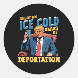 Sticker Rond Glace Profitez D'Une Glace Froid Gl De Déportation