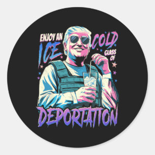 Sticker Rond Glace Profitez D'Une Glace Froid Gl De Déportation