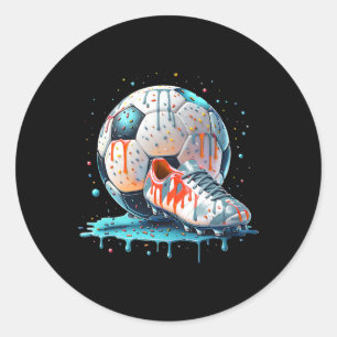 Sticker Rond Glace qui goutte Soccer Drip, Équipe de Footll Spo