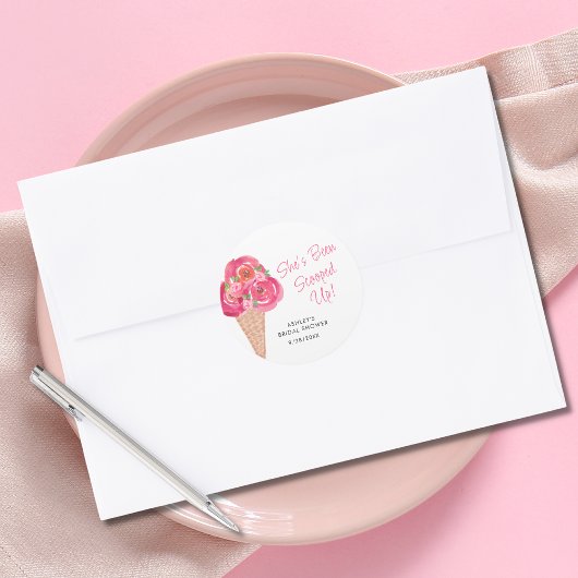 Sticker Rond Glace ramassée Salle de Mariage Personnalisée