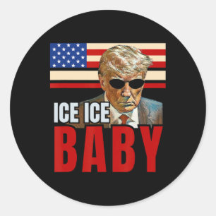 Sticker Rond Glace Vintage Par Funny Trump _5