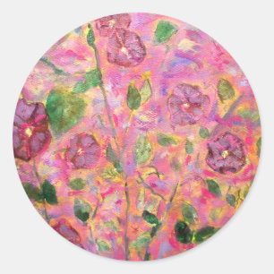 Sticker Rond glaces matinales bleu et violet