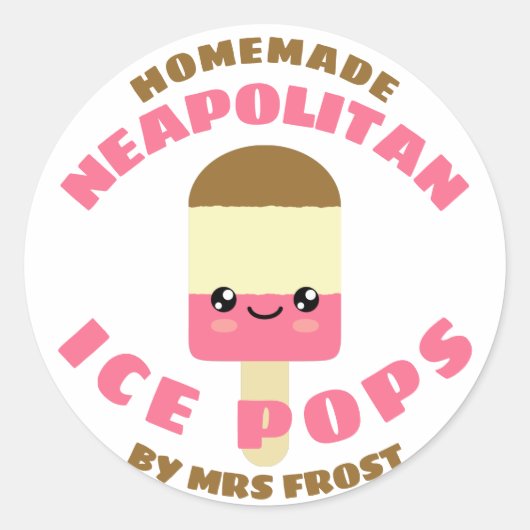 Sticker Rond Glaces napolitaines (Devant)