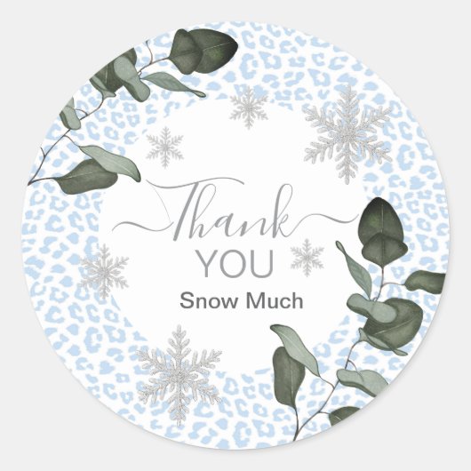 Sticker Rond Glacier Leopard Print Pattern (Devant)