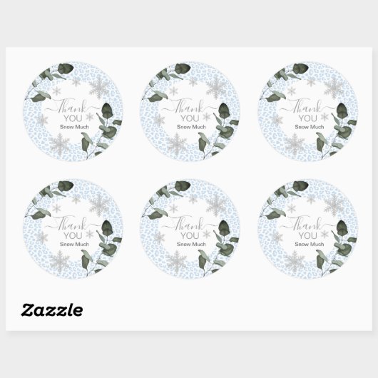 Sticker Rond Glacier Leopard Print Pattern (Feuille)