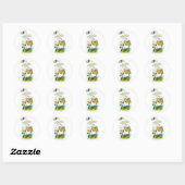 Sticker Rond Glaciers voeux de Pâques (Feuille)