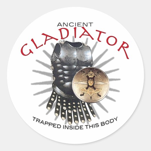 Sticker Rond Gladiateur antique (Devant)