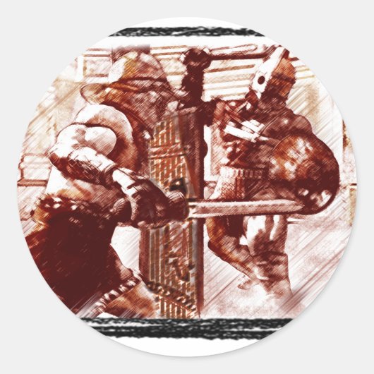 Sticker Rond Gladiateurs en Arena (Devant)
