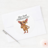 Sticker Rond Glam Chihuahua (Enveloppe)