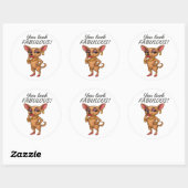 Sticker Rond Glam Chihuahua (Feuille)