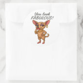 Sticker Rond Glam Chihuahua (Sac)