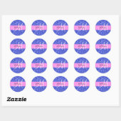 Sticker Rond Glam Dark Blue Parties scintillant rose étincelles (Feuille)
