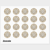 Sticker Rond Glam Diamond & Gold Frame 50e anniversaire de Mari (Feuille)