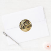 Sticker Rond Glam Gold Black Zebra Animal Glitzy Étincelle (Enveloppe)