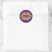 Sticker Rond Glam Gold Parties scintillant Lips tendance Sparkl (Sac)