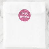 Sticker Rond Glam Joyeux Anniversaire blanc violet Parties scin (Sac)