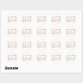 Sticker Rond Glam Lashes Script Texte Rose Or encadré (Feuille)