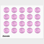 Sticker Rond Glam Lilac Metallic rose Honeycomb Nom (Feuille)